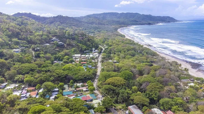 Vue aérienne Santa Teresa Costa Rica